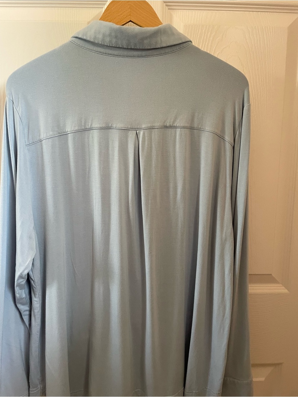 Cozy Earth Women's Light Blue Long Sleeve Button-Front Tee - Picture 4 of 7